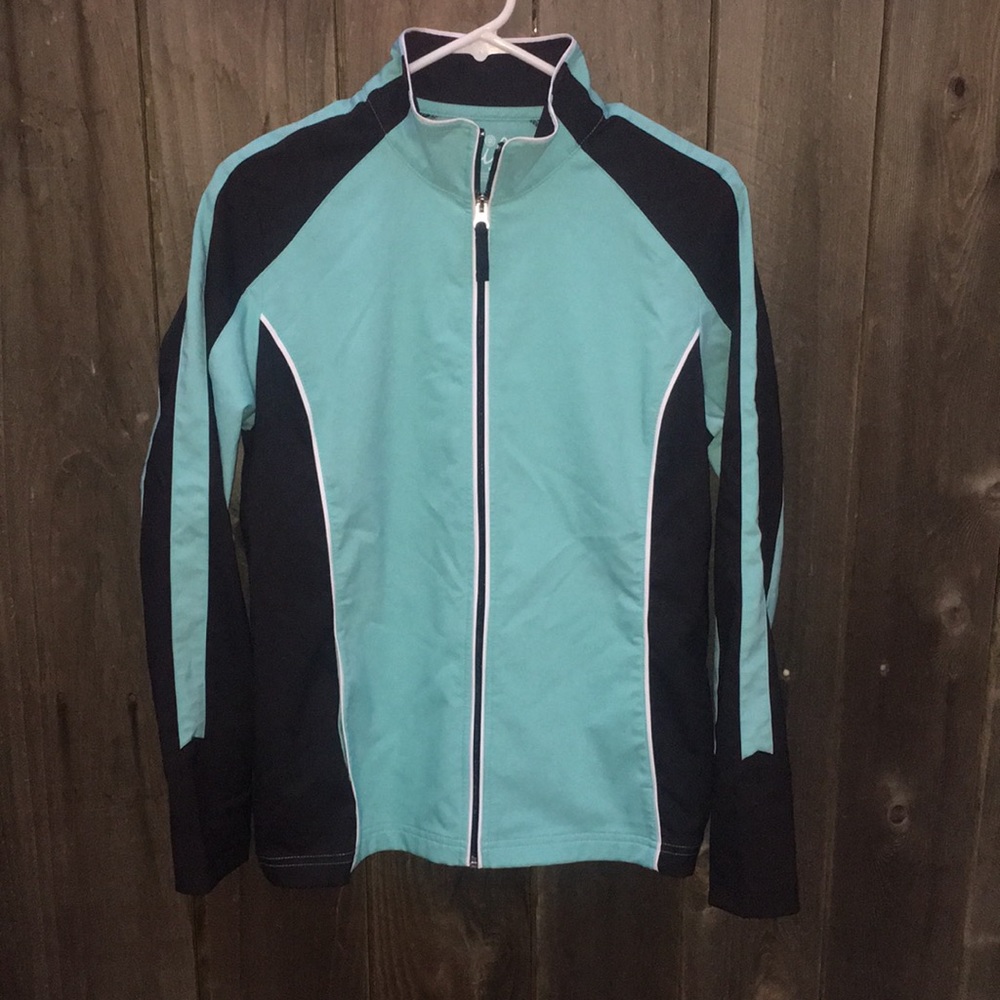 Workout jacket black and turquoise size M